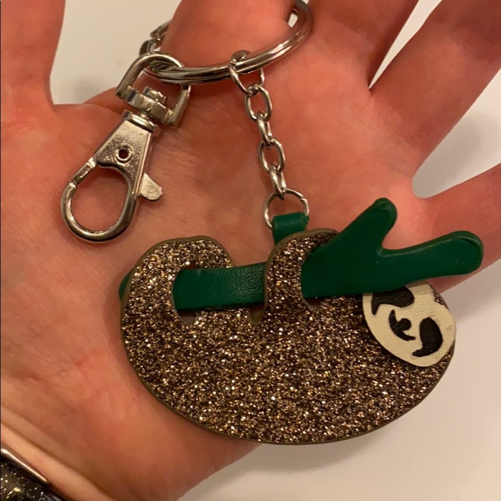 Glitter Sloth Key Fob
